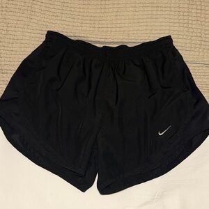 Nike Women's Black Athletic Shorts with White Logo
